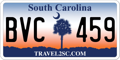 SC license plate BVC459