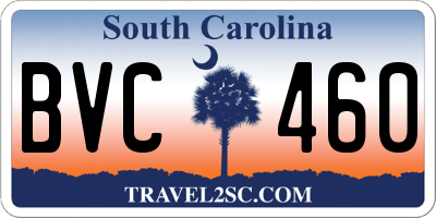 SC license plate BVC460