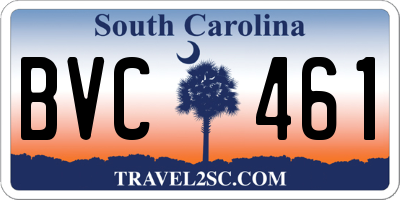 SC license plate BVC461