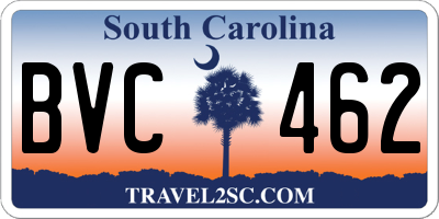 SC license plate BVC462