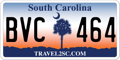 SC license plate BVC464