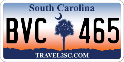 SC license plate BVC465