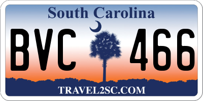 SC license plate BVC466