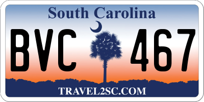 SC license plate BVC467