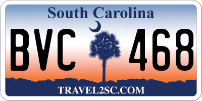 SC license plate BVC468