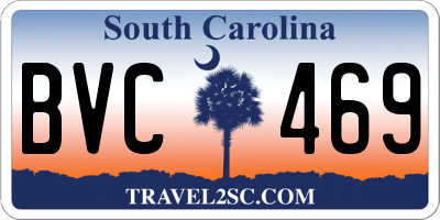 SC license plate BVC469