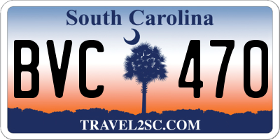 SC license plate BVC470