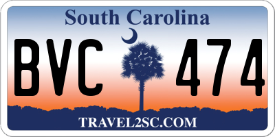 SC license plate BVC474
