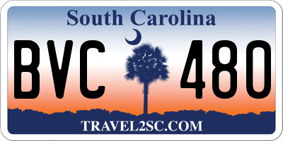 SC license plate BVC480