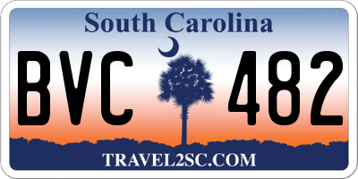 SC license plate BVC482