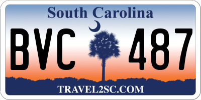 SC license plate BVC487