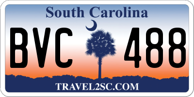 SC license plate BVC488