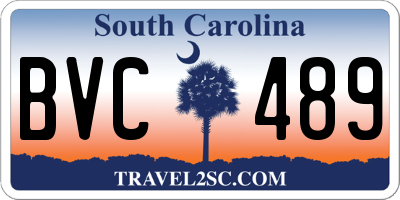 SC license plate BVC489