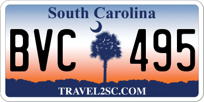 SC license plate BVC495