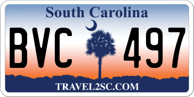 SC license plate BVC497