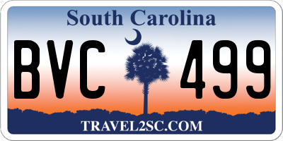 SC license plate BVC499