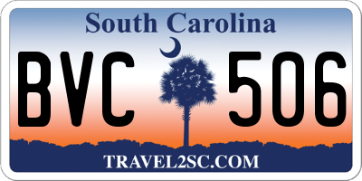 SC license plate BVC506