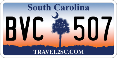 SC license plate BVC507