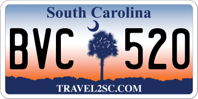 SC license plate BVC520