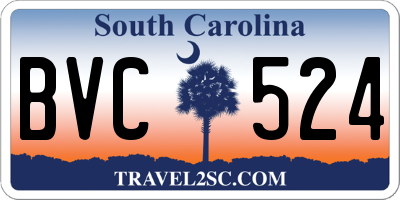 SC license plate BVC524