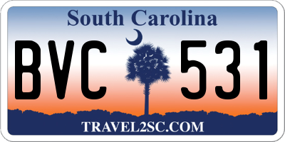 SC license plate BVC531