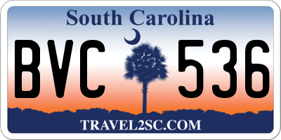 SC license plate BVC536