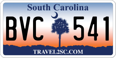 SC license plate BVC541
