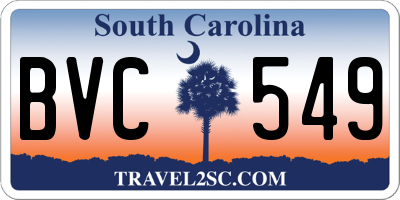 SC license plate BVC549