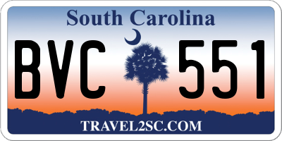 SC license plate BVC551