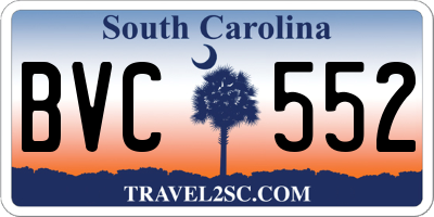 SC license plate BVC552