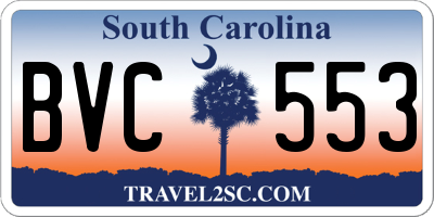 SC license plate BVC553
