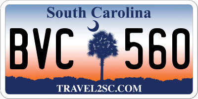 SC license plate BVC560