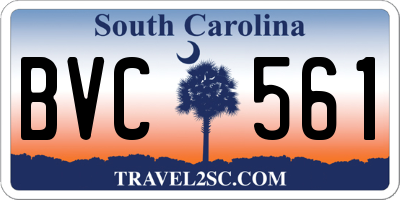 SC license plate BVC561