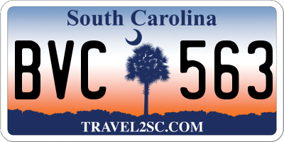 SC license plate BVC563