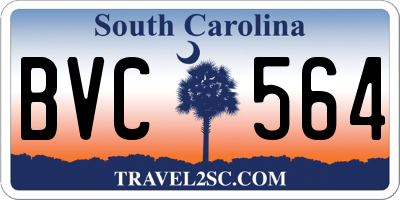 SC license plate BVC564