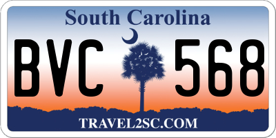 SC license plate BVC568