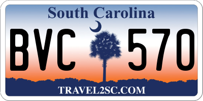 SC license plate BVC570