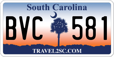 SC license plate BVC581
