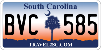 SC license plate BVC585