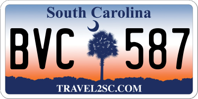 SC license plate BVC587