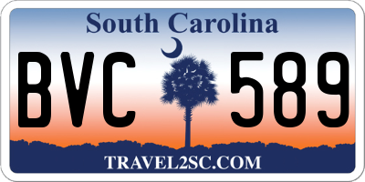 SC license plate BVC589