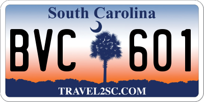 SC license plate BVC601