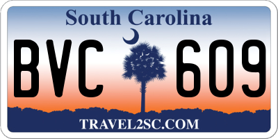 SC license plate BVC609