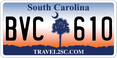SC license plate BVC610