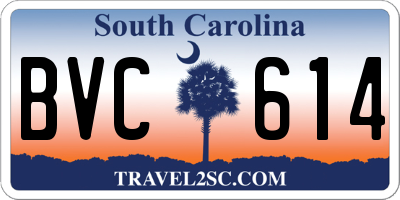 SC license plate BVC614
