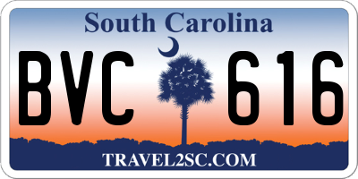 SC license plate BVC616