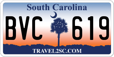 SC license plate BVC619