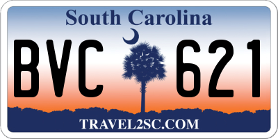 SC license plate BVC621