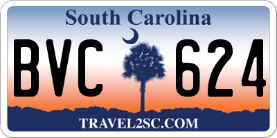 SC license plate BVC624