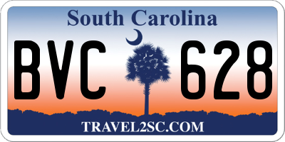 SC license plate BVC628